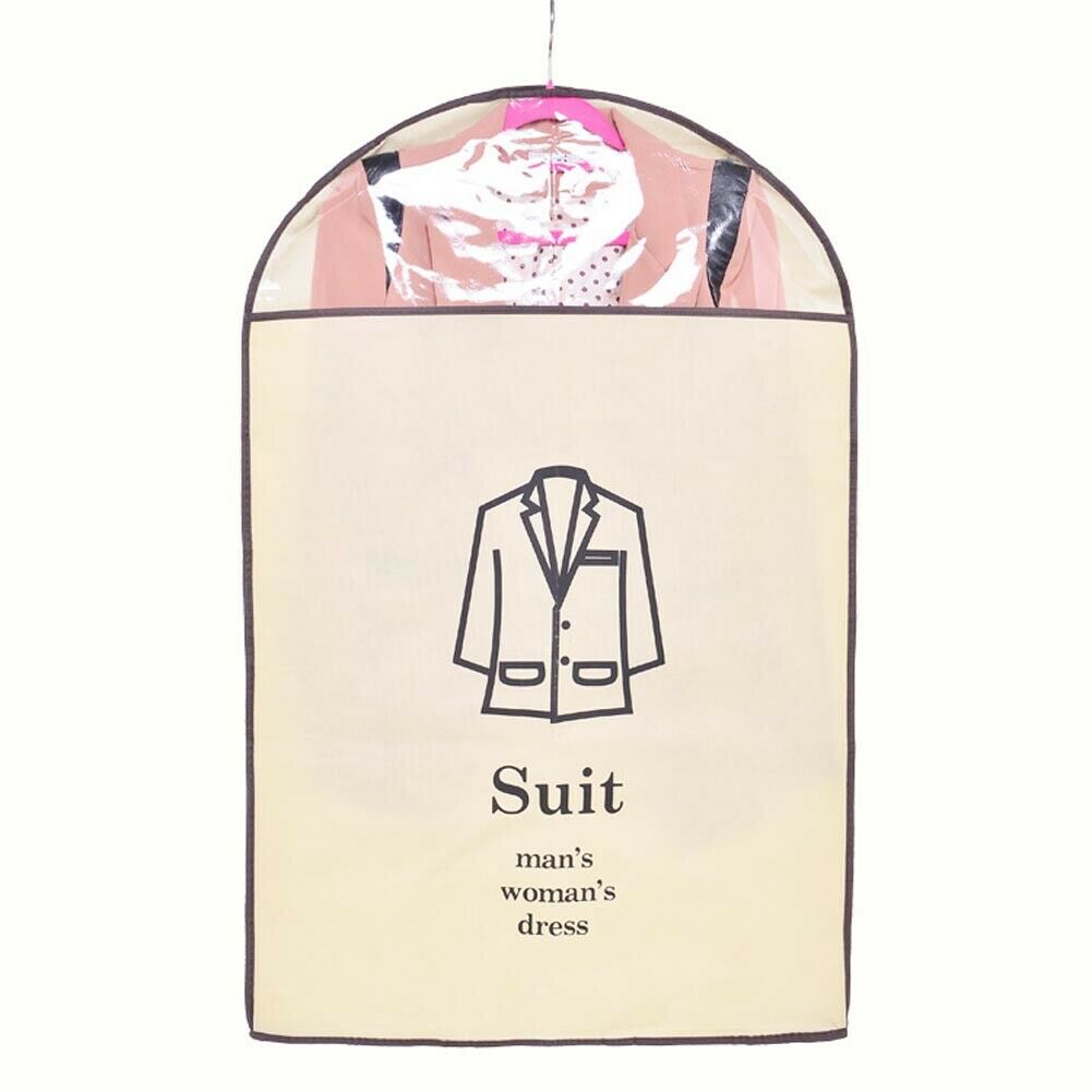 Newest Waterproof Thickened Nonwovens Clear Dust-proof Cloth Cover Suit/Dress Garment Bag Storage Protector