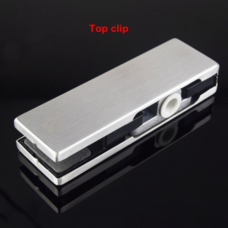 304 Stainless Steel Frameless Glass Door Clips Floor Spring Top Bottom Clips Glass Door Clamp Brushed Patch Fitting