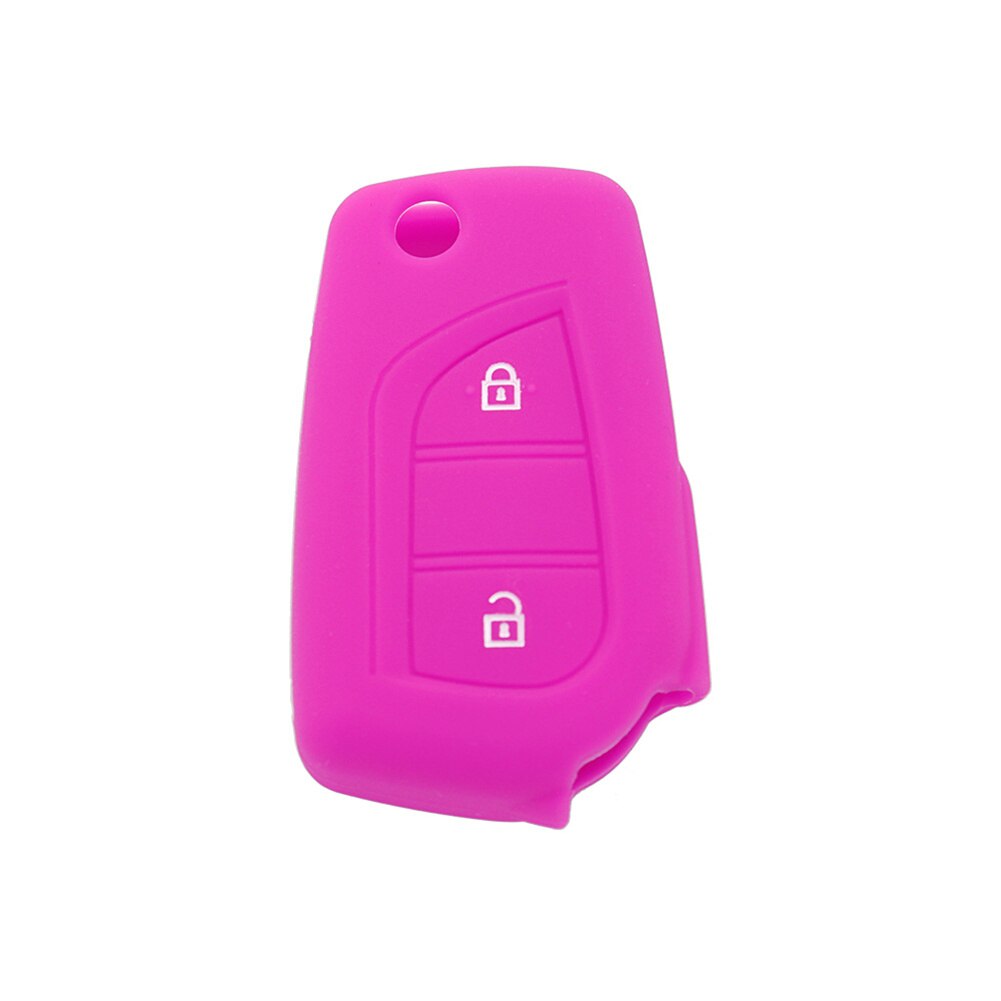 Silikone bil nøgle cover fjernbetjening nøgle skal holder til toyota yaris highlander camry rav 4 aygo til peugeot 108 til citroen  c1