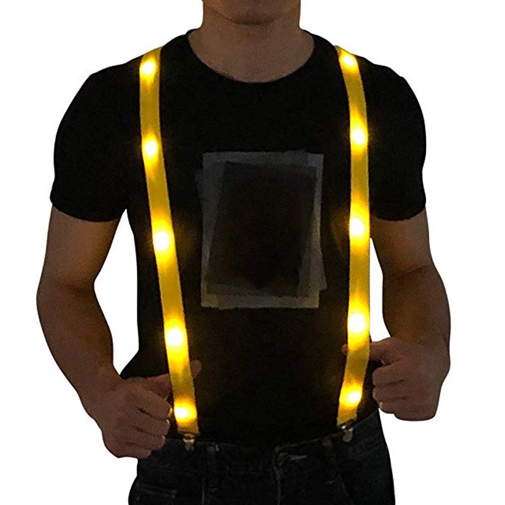 Nyligen led glödlampa hängslen justerbar elastisk utomhussportvarning bröstrem  do99: Gul storlek 90cm