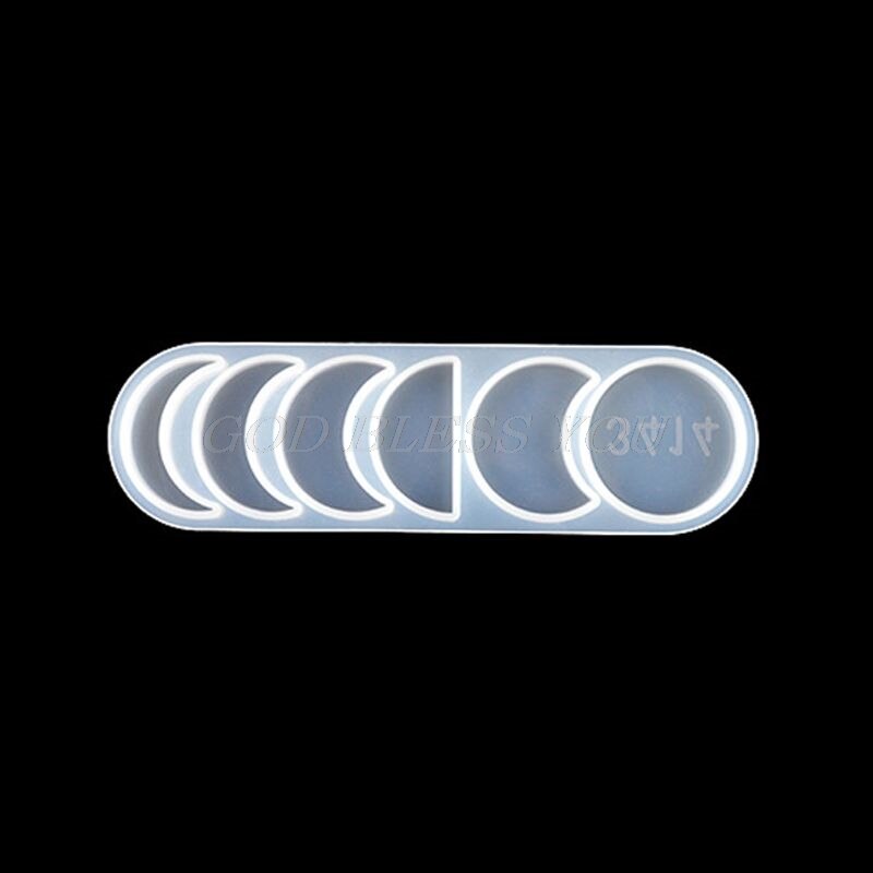 Starry Lunar Eclipse Resin Mold Astronomy Crescent Moon Phases Silicone UV Resin Casring Mold Moon Plant diy Craft Tools: B