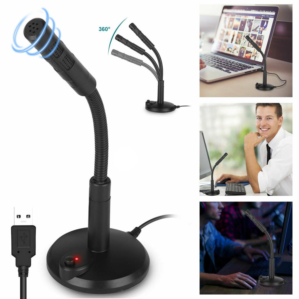 USB Microphone for Computer,Plug & Play PC Microphone with Mute Button, Desktop Condenser Mic for Recording