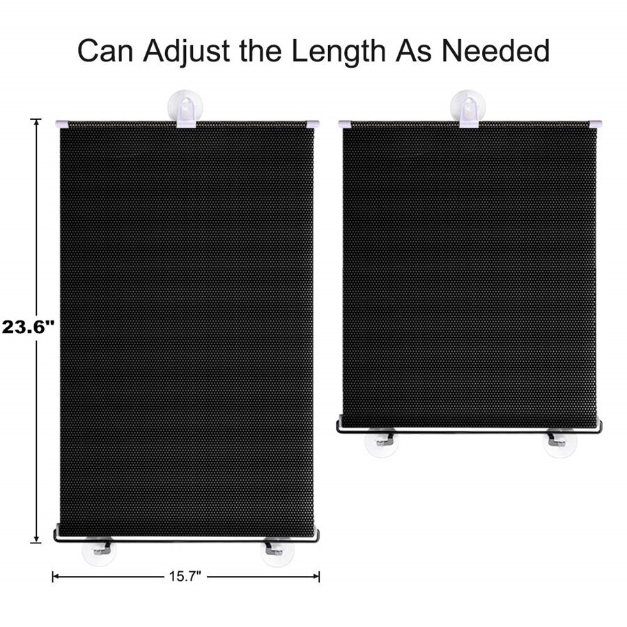 2X Car Front Side Window Retractable Blinds UV-proof Shield Visor w/ Suction Cup