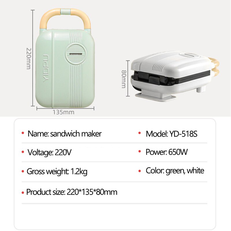 Electric Sandwich Maker Machine Waffle Maker Toaster Baking takoyaki Pancake Sandwichera Breakfast Maker Egg Cake Oven 220V