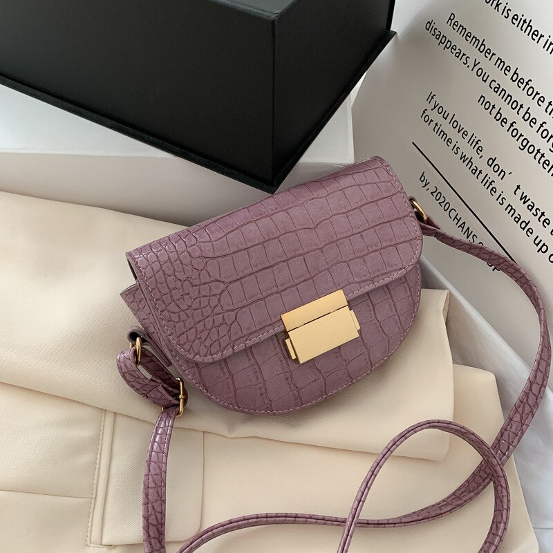 Bolso cruzado de piel sintética suave para mujer, bandoleras de piel sintética de: purple2