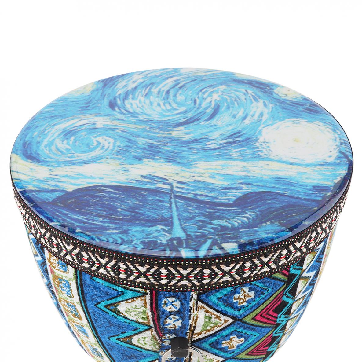 8,5 Inch Tragbare Afrikanische Djembe Trommel Bunten Tuch Kunst ABS Barrel PVC Haut Kinder Hand Trommel