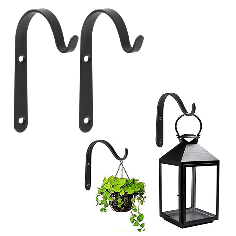 4 stk metal kroge med skruer j-krog vintage bøjle jern dekor plante håndklæde hjemme sort holder stof lanterne til ophæng
