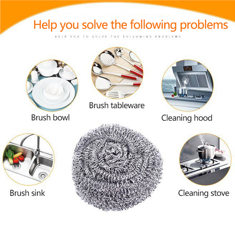 Dr.WOW 6-Pads Stainless Steel Wool Sponge，Extra Large Scrubber Magic Sponge Pad， Kitchen, Bathroom, Floor Cleaning 10CM