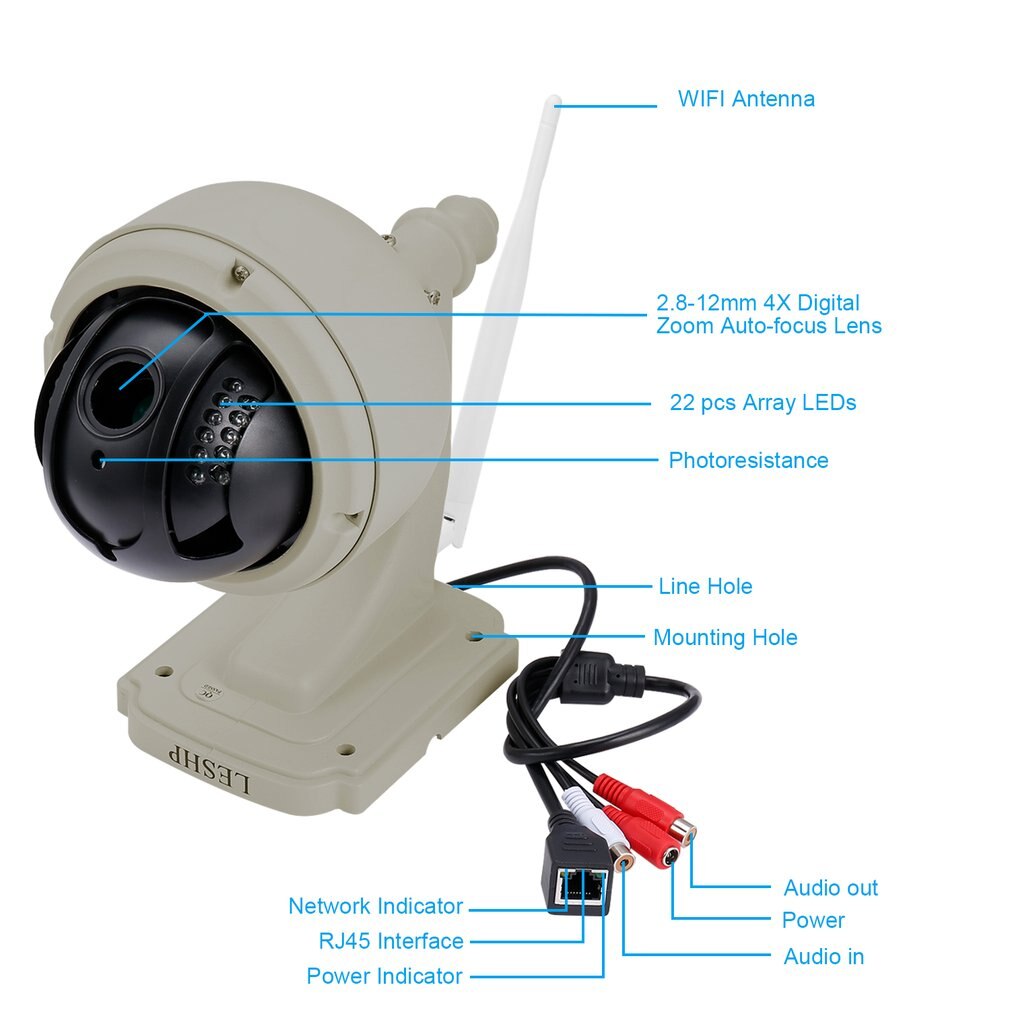 1.3mp ip zoom ptz cctv kamera autofokus trådløs wifi mini speed dome nattesyn udendørs vandtæt sikkerhedskamera