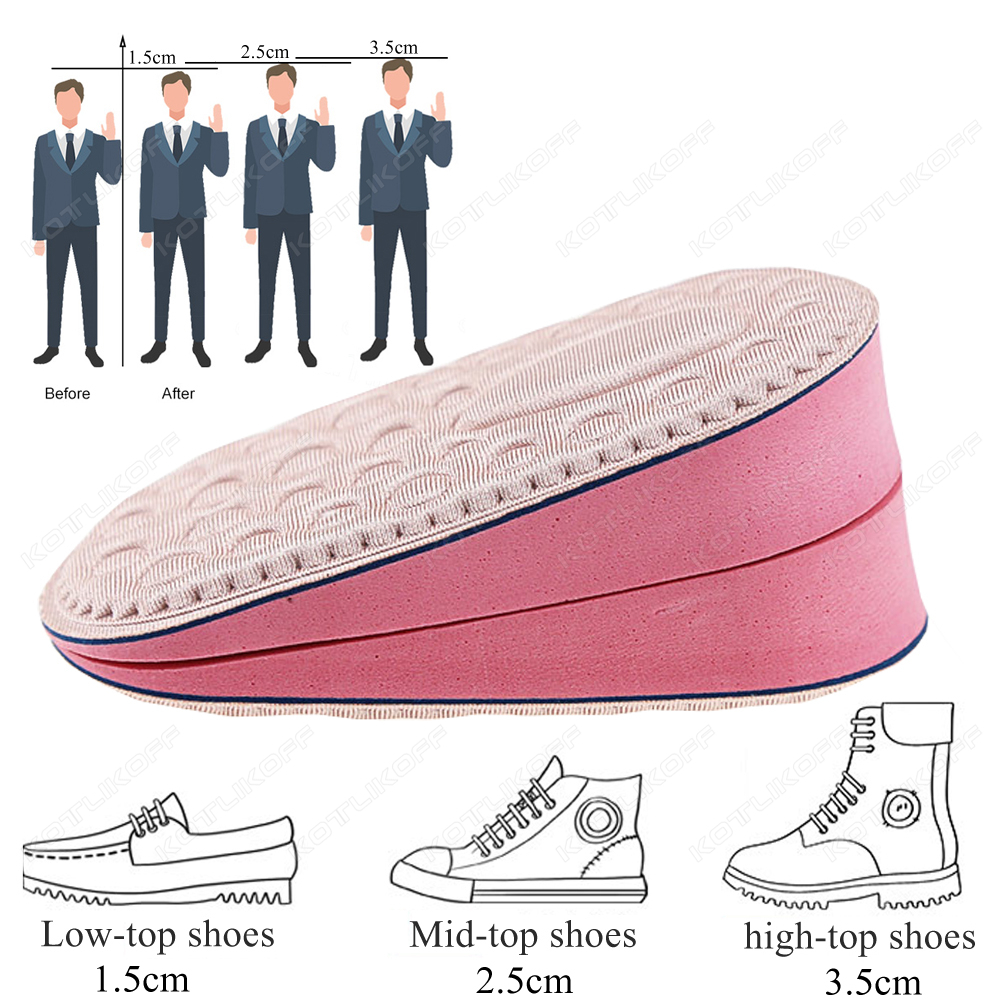 Eva onzichtbare verhogingszolen voor dames, half inzetstuk van traagschuim, hielkussen/pad, comfortabele verhogingszool voor schoenen