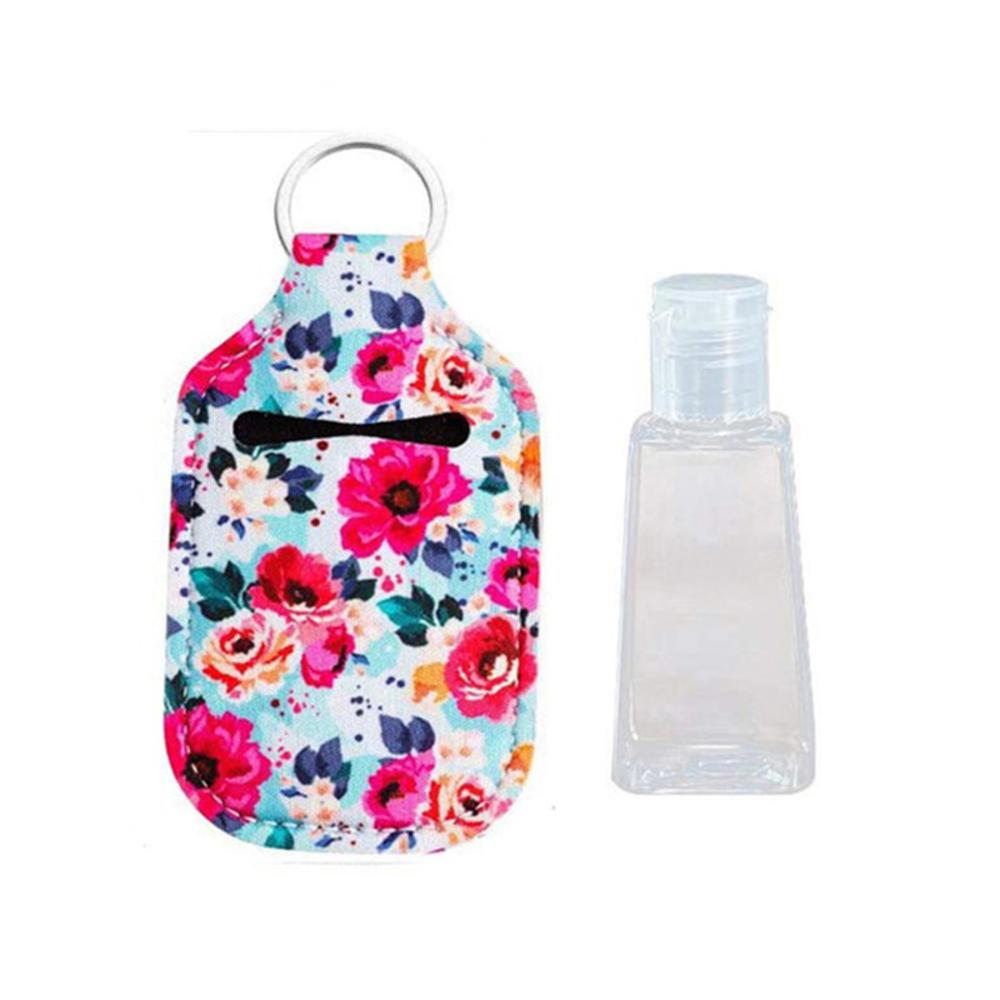 Hand Sanitizer Travel Bottle with leather case Refillable Containers 30ml Flip Cap Reusable empty bottles with Keychain Carrier: H