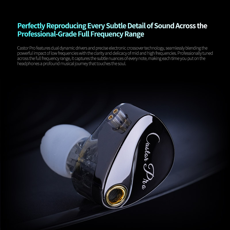 KZ Castor PRO Kabelgebundene In-Ear-Kopfhörer, dynamische Treiber, hochwertige, abstimmbare Kopfhörer, HiFi-Sound, IEM-Bass-Kopfhörer, Gaming-Headset