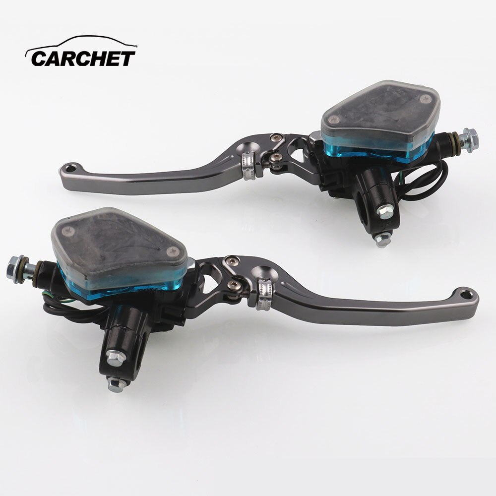 CARCHET 2 PCS Motorcylce Handrem Links en Rechts Remmen pomp CNC Hydraulische Rem Aanpassing Hand Remhendel Universal