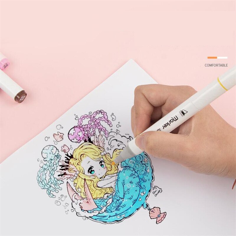 12/18/24/36 -farvet dobbelthovedet markør hurtigttørrende vandafvisende studerende maleri blødt hoved olieagtig krog linje skrivemarkør