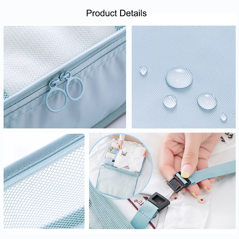 7 pieces Set Travel Organizer Storage Bags Suitcase Packing Set Storage Cases Portable Luggage Organizer Clothes Shoe Tidy Pouch