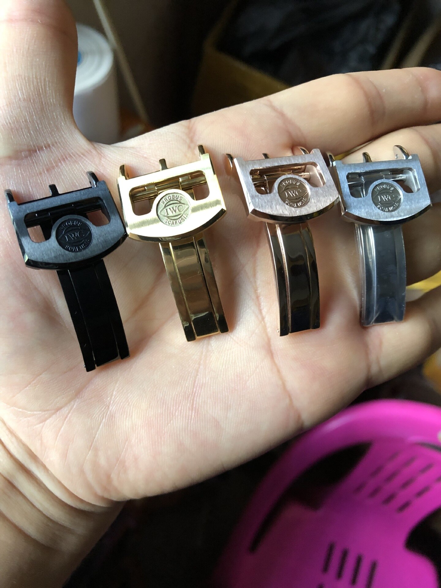 Horloge Accessoires Gesp Geschikt Voor Iwc Pilot's Horloge Button Solid Rvs Veiligheid Vlinder Polshorloge Gesp 18Mm