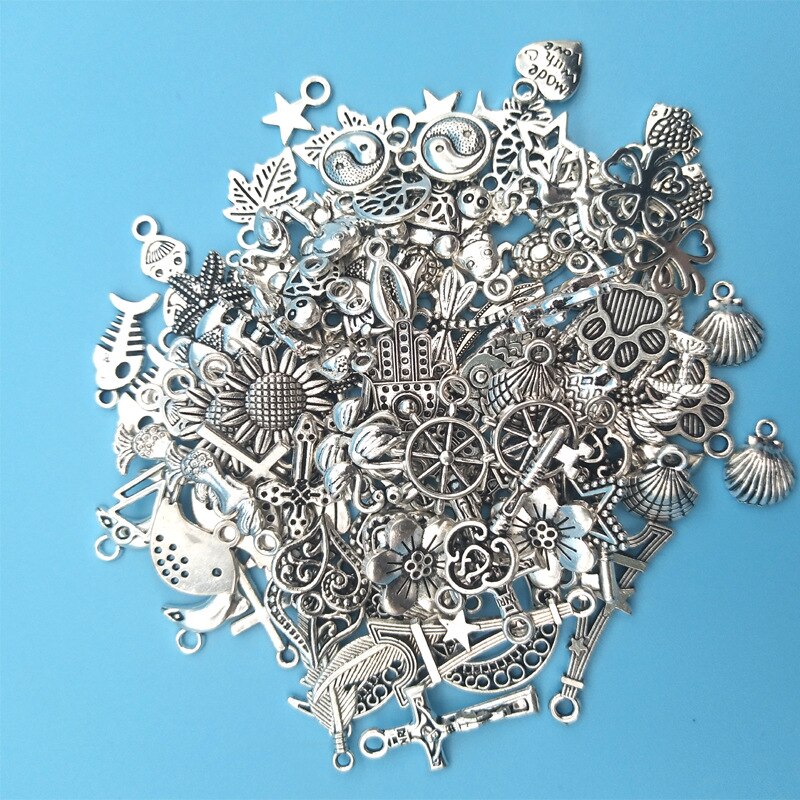 Mixed 20pcs Tibetan Silver Flower Bird Animal Unicorn Charm Beads Pendant DIY Neacklace Bracelet Fit Jewelry Making Accessaries