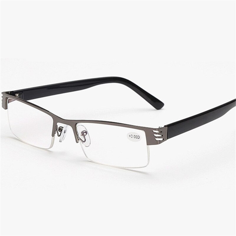 Læsebriller mænd kvinder sorte halvramme computerbriller mandlige presbyopiske briller  +1.0+1.5+2.0+2.5+3.0+3.5+4.0: +300