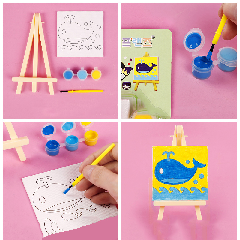 Wooden Kid Easel Including Paint,Brush,Tabletop Display Easels, Art Craft Painting Easel Stand For Kids Artist