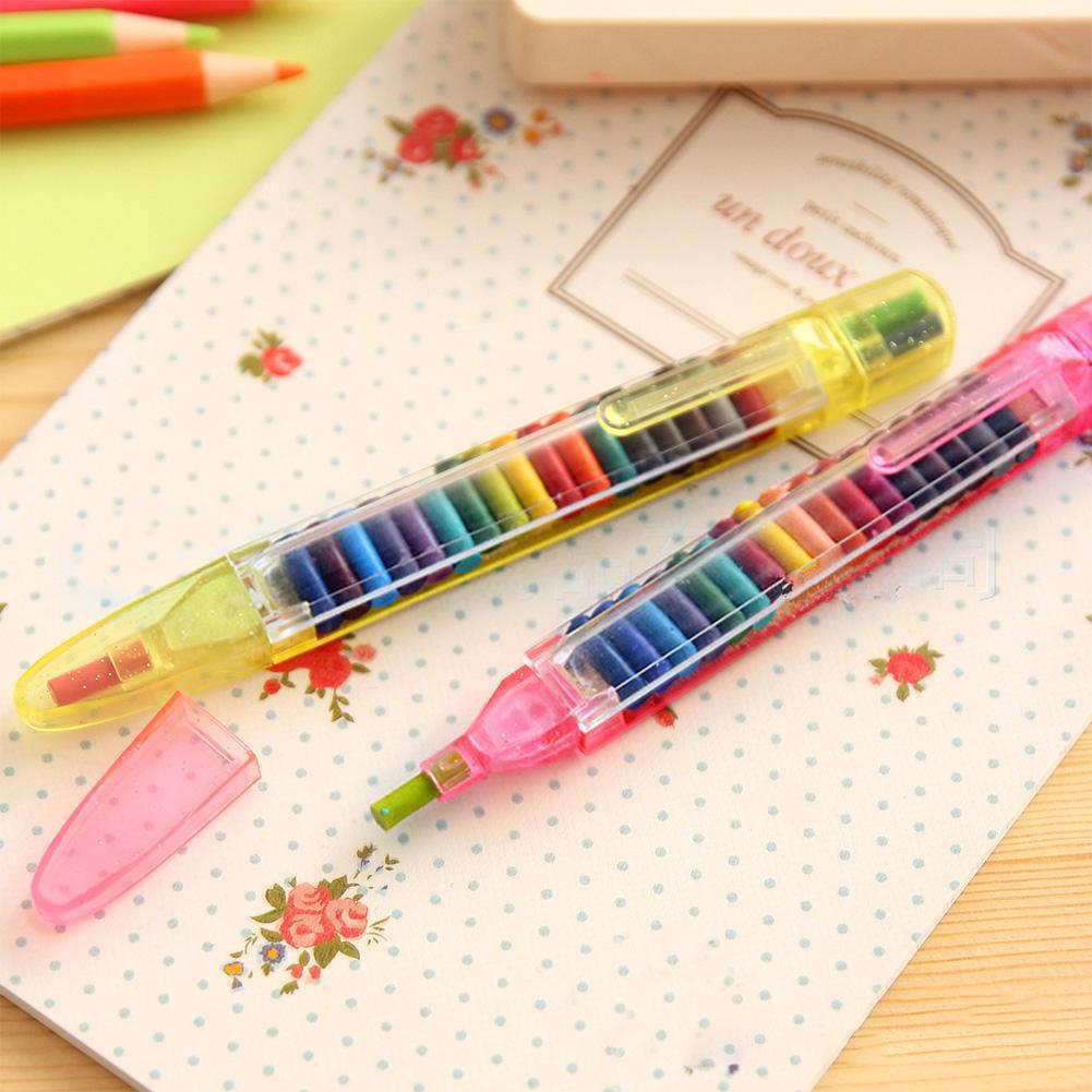 20Colors Non-toxic Crayon Set for Kids Students Drawing Painting School Supplies: Default Title
