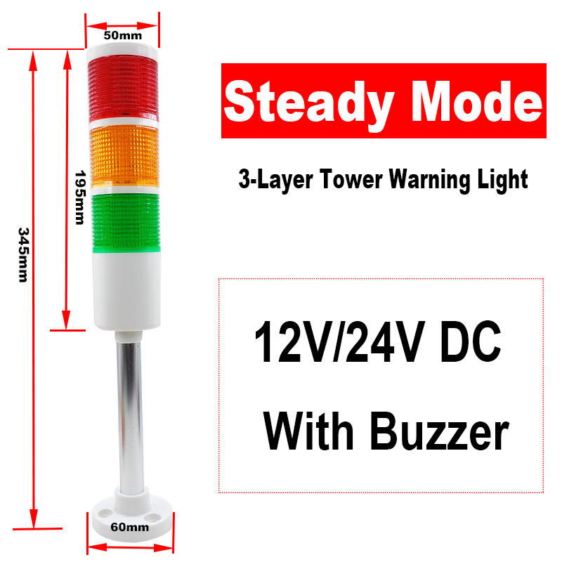 Mehrschichtiges Warnlicht, Werkzeugmaschine, dreifarbiges Licht, LED-Signal, Leuchtturm, Ton, Licht, Alarm, Betrieb, Fehlerlicht, 12/24 V, 220 V: Freier Raum