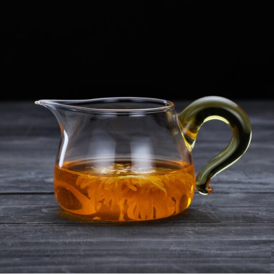 400ml glas tekanna värmebeständig tekanna vattenkokare för hemmakontor teserviser set  b010: Gul