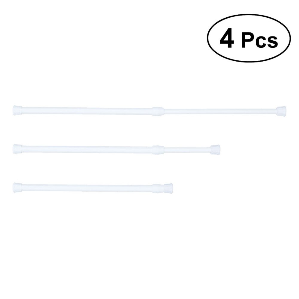 3pcs Extendable Cupboard Bars Tensions Rod Spring Curtain Rod Adjustable Width 11.8-20 Inches (White): White 1