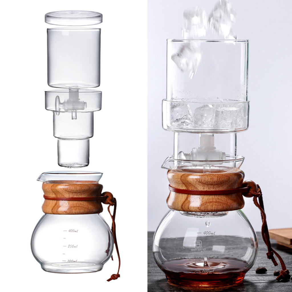 High Borosilicate Glass Cold Drip Coffee Maker Espresso Coffee Dripper Pot Ice Drip Coffee Pot for Cafe Kitchen Travel Hotel