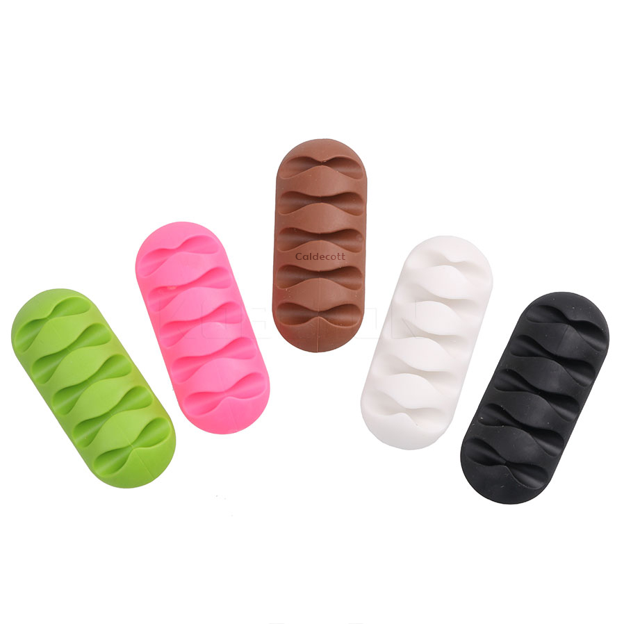 Organizador de cables para auriculares, cargador de silicona, soporte de escritorio, Clips para MP3, MP4