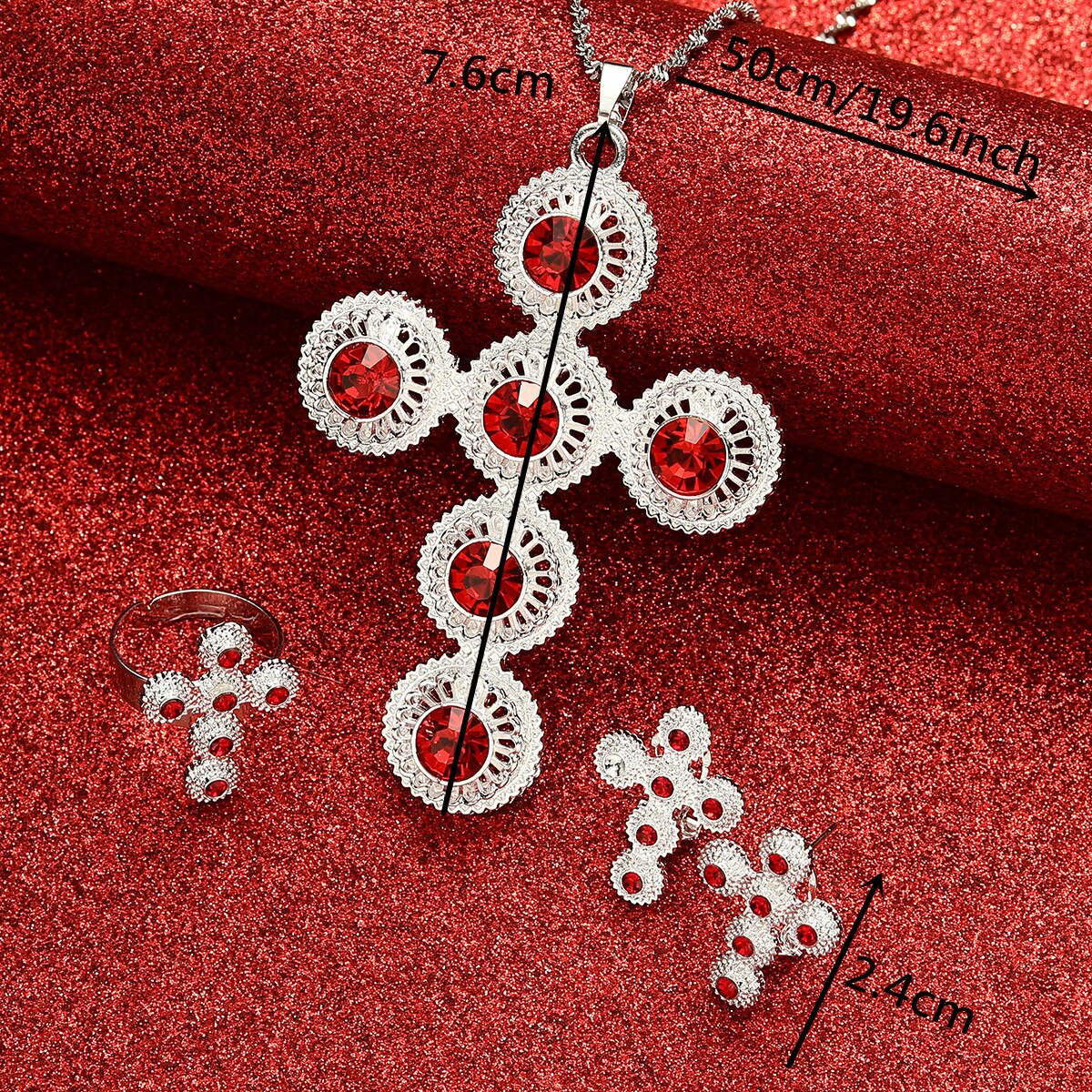Ethiopische Cross Sieraden Set Voor Vrouwen Habesha Bruiloft Ethiopië Gold Eritrea Ketting Oorbellen