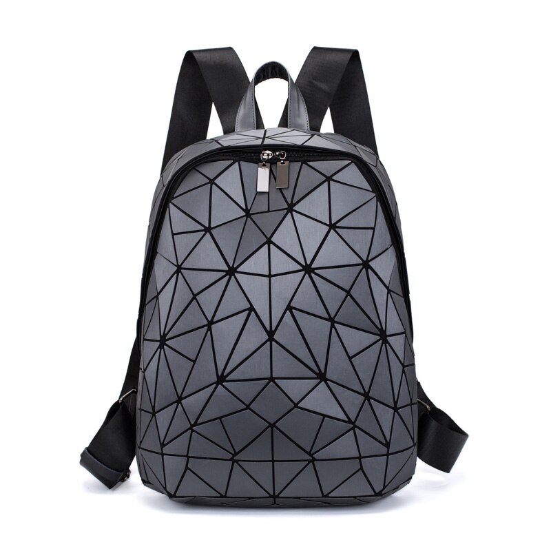 Leucht Rucksäcke Frauen Geometrische Laptop Rucksack Für Männer Schulter Rucksack Schule Holographische Rucksack Weibliche Trave Schule Tasche: Gray