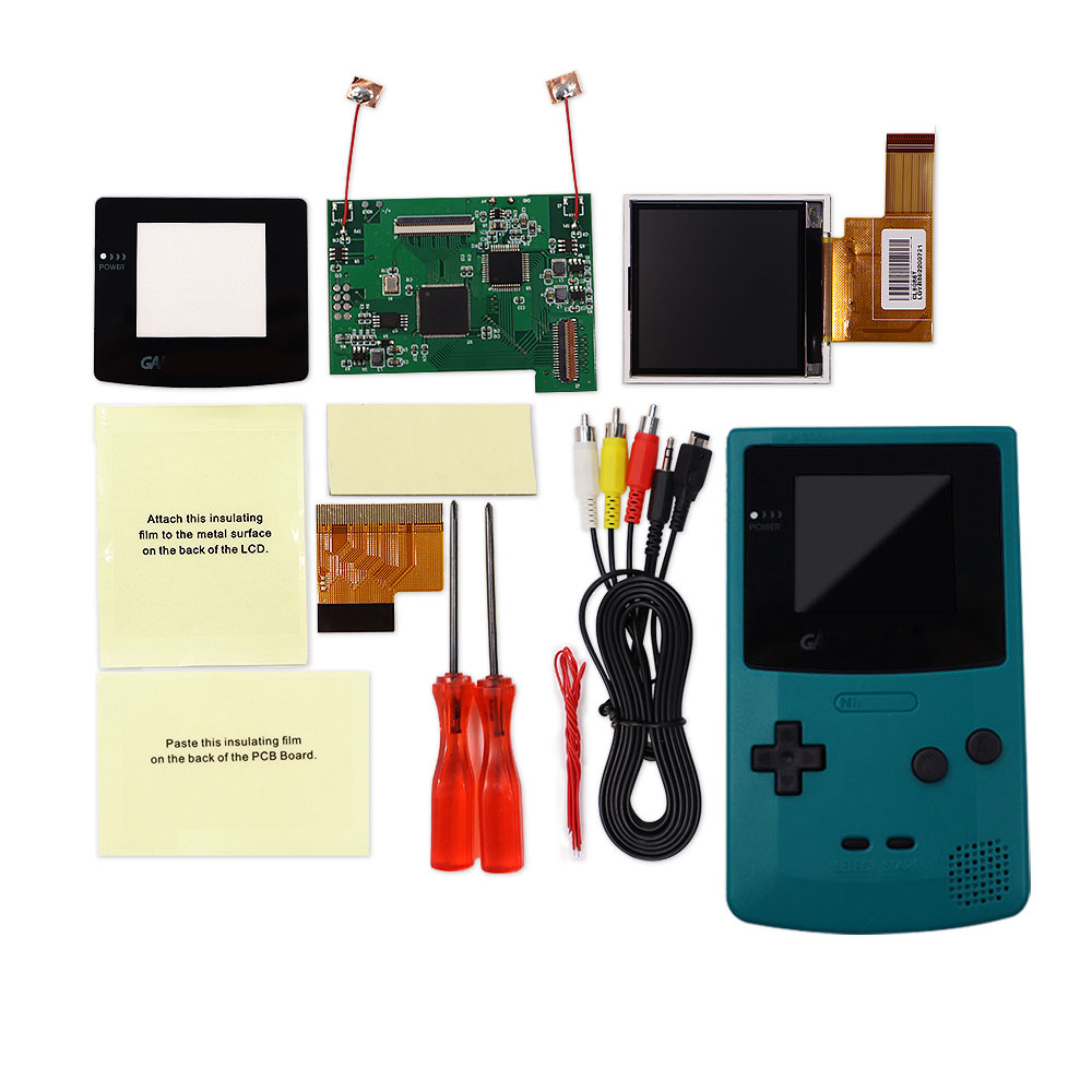 TV Version 2.2 inches GBC LCD High Brightness LCD Screen TV Out for Gameboy COLOR GBC - No Need Shell Cutting: Teal