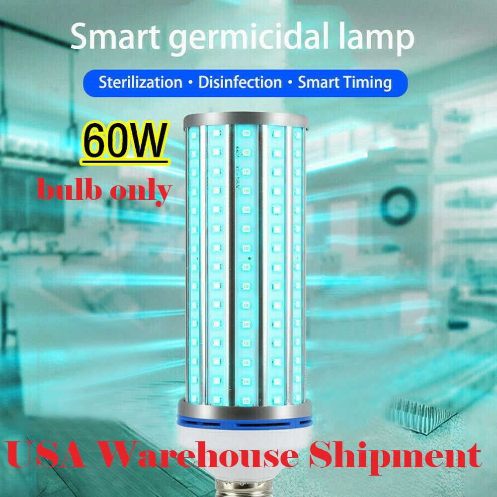 Usa magazijn uvc desinfectieapparaat 110/220v 60w uv kiemdodende desinfectielamp uvc led maïs 254nm -golf ultraviolette lampen: Alleen 60w lampen - vs