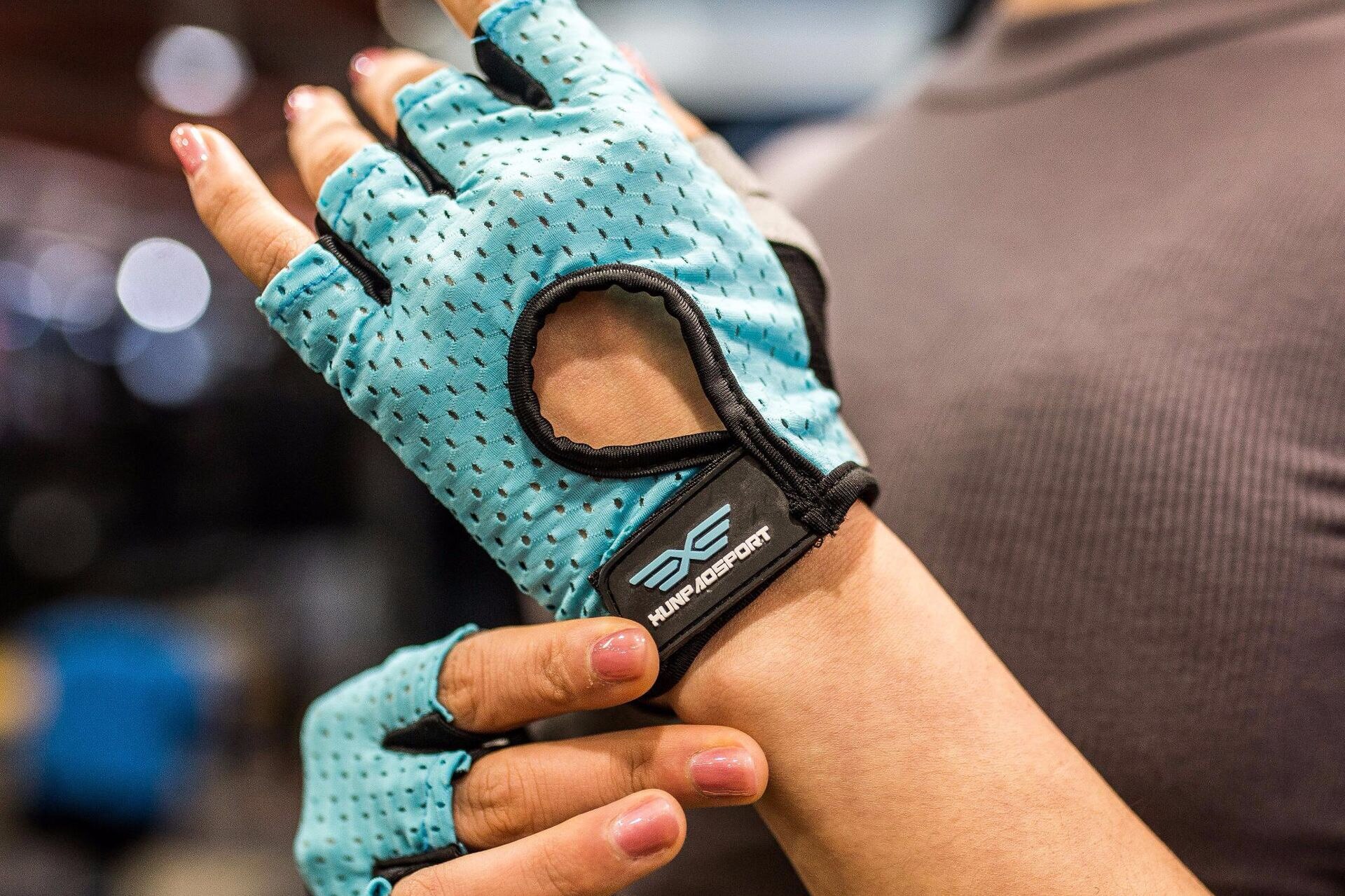 femmes anti-dérapant sport Fitness gants haltérophilie Gym gants musculation musculation hommes Fitness gants: blue / M