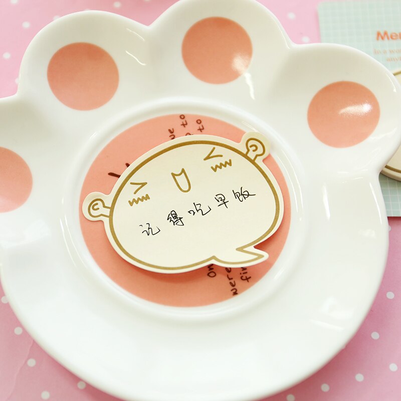 4 Uds. Papel para notas con cara bonita, pegatinas Kawaii, notas adhesivas, notas adhesivas, papelería para oficina y Escuela H6572