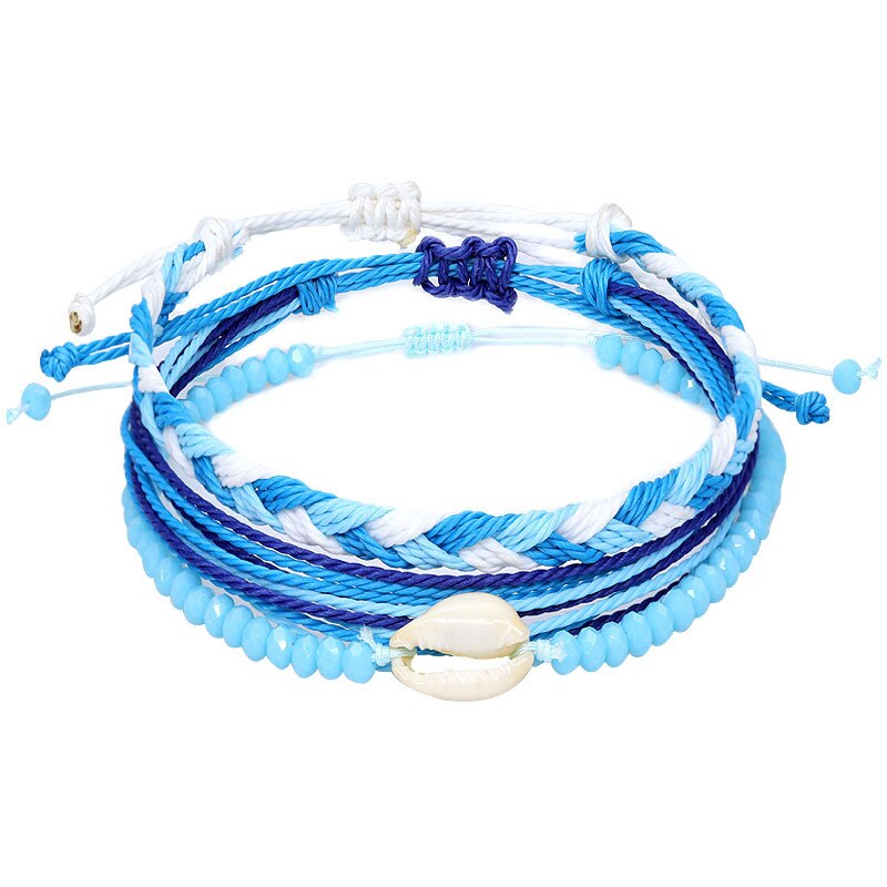 7 Stile Boho Hand-gemacht Bunte Multi-schicht Wasserdicht Wachs Linie Armbinde Frauen Sonnenschein Strand Surfen Schmuck Armbinde