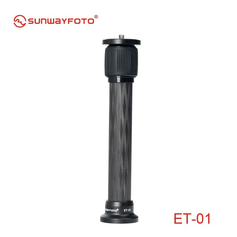 SUNWAYFOTO – Tube d'extension de trépied ET-01, matériau en Fiber de carbone de 20mm pour trépied de Table Portable avec vis de Conversion 1/4 -3/8