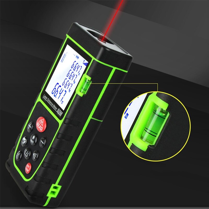 -40M Meter Range Finder Measure Handheld Digital Distance Area Volume With Bubble Level Measure Tool