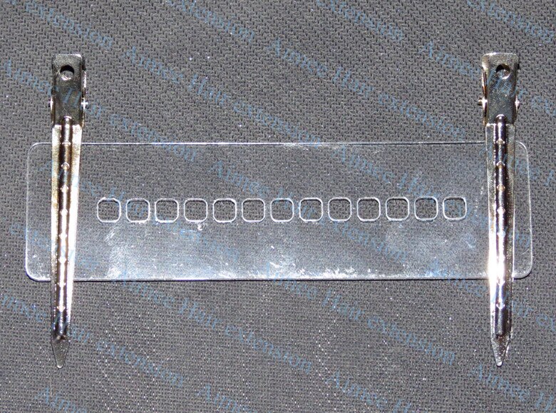 100pcs Rectangle hair shield disc(13hole)/Plastic heat fusion protector shield template for I tip hair extension