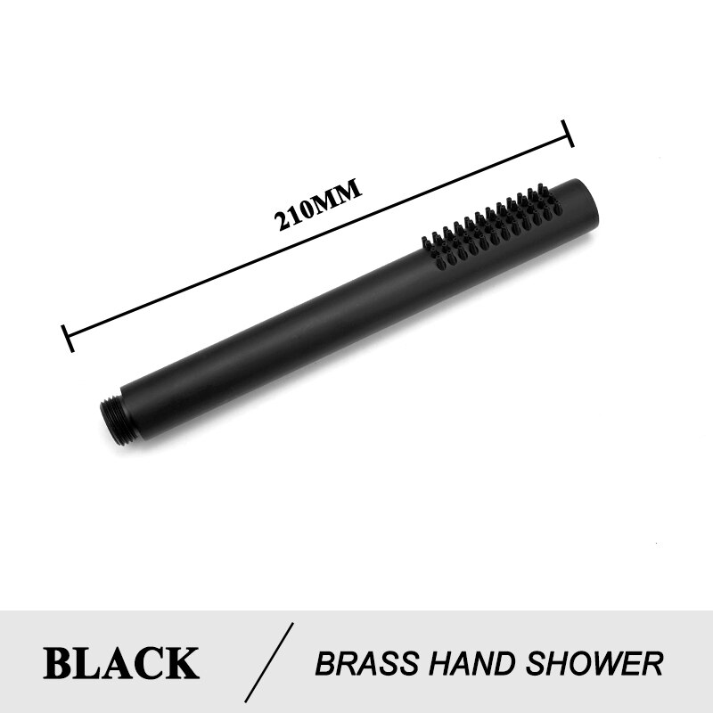 Chrome Black Bathroom Handheld Shower Set Brass Wall Mounted Cold Water Faucet Hand Shower Mixer System Brushed Gold Finish: Black Shower Head