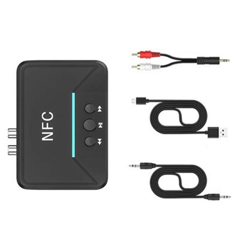 5.0 bluetooth mottaker smart nfc  a2dp rca aux 3.5mm jack trådløs adapter suppotr usb spille til bil hjemmehøyttaler hodetelefoner: misligholde tittel