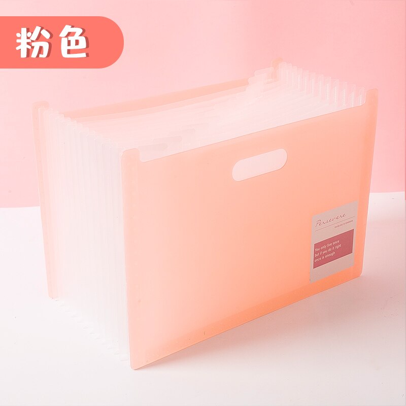 13 kieszenie rozszerzenie pliku uchwyt o dużej pojemności Organizer na dokumenty rachunek dokument A4 Organizer taca na dokumenty przenośne akcesoria biurowe: Różowy