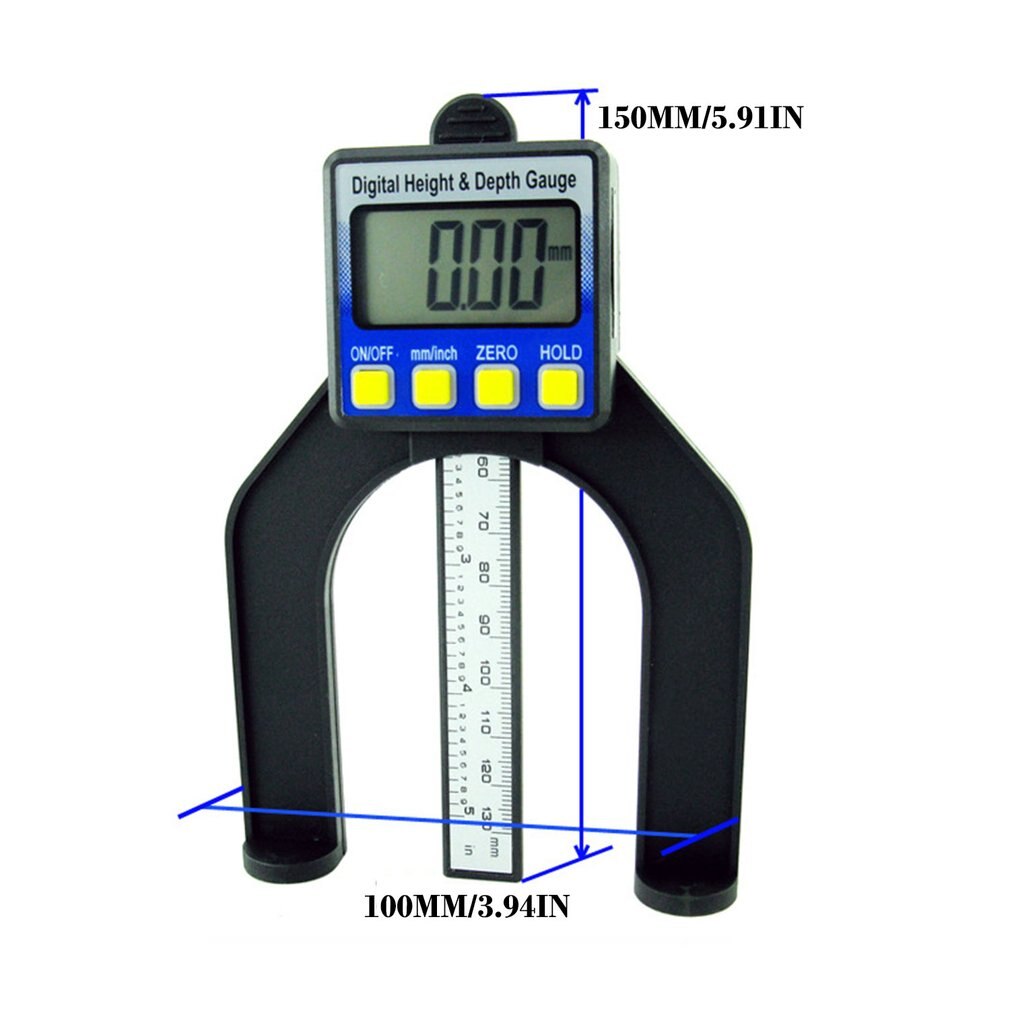 Digital Height Gauge Table Saw Depth Gauge with Three Measurement Units Locking Screw for Woodworking Router Table 80mm