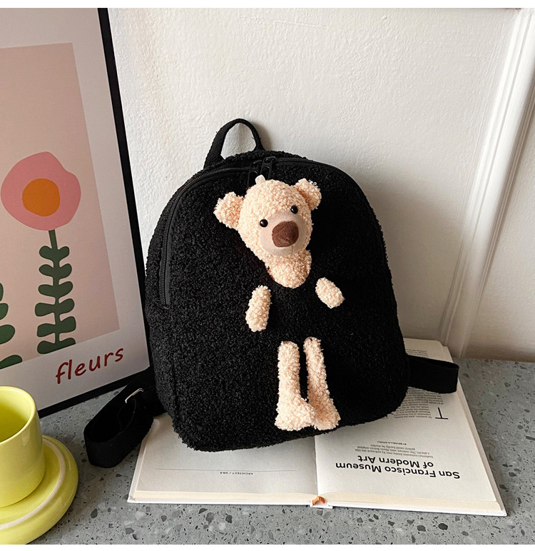 Urso mochilas portáteis crianças viagem compras mochilas femininas bonito urso em forma de ombro mochila