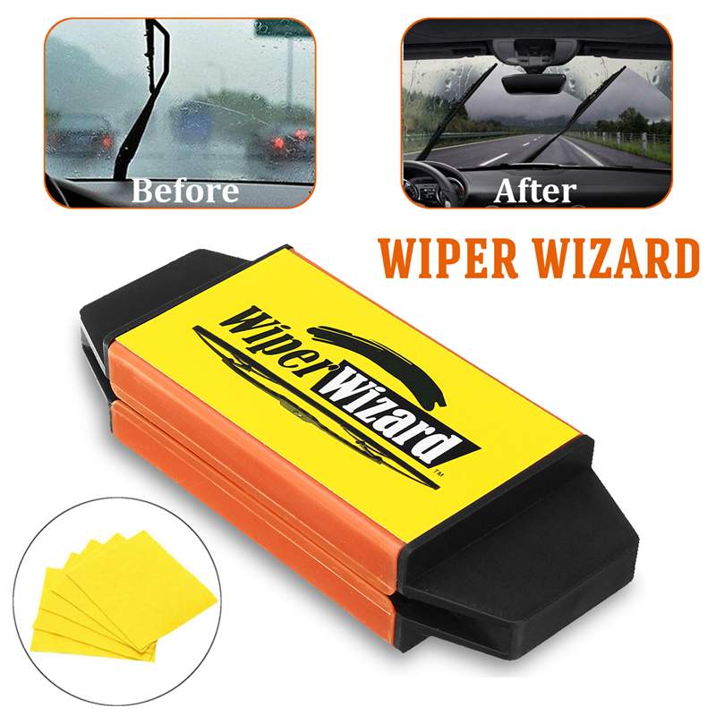 12.5X4.8cm Car Wiper Wizard Blade Restorer with 5pcs Wizard Wipes Wiper Cleaning Brush Van Windscreen Cleaner Car-Styling