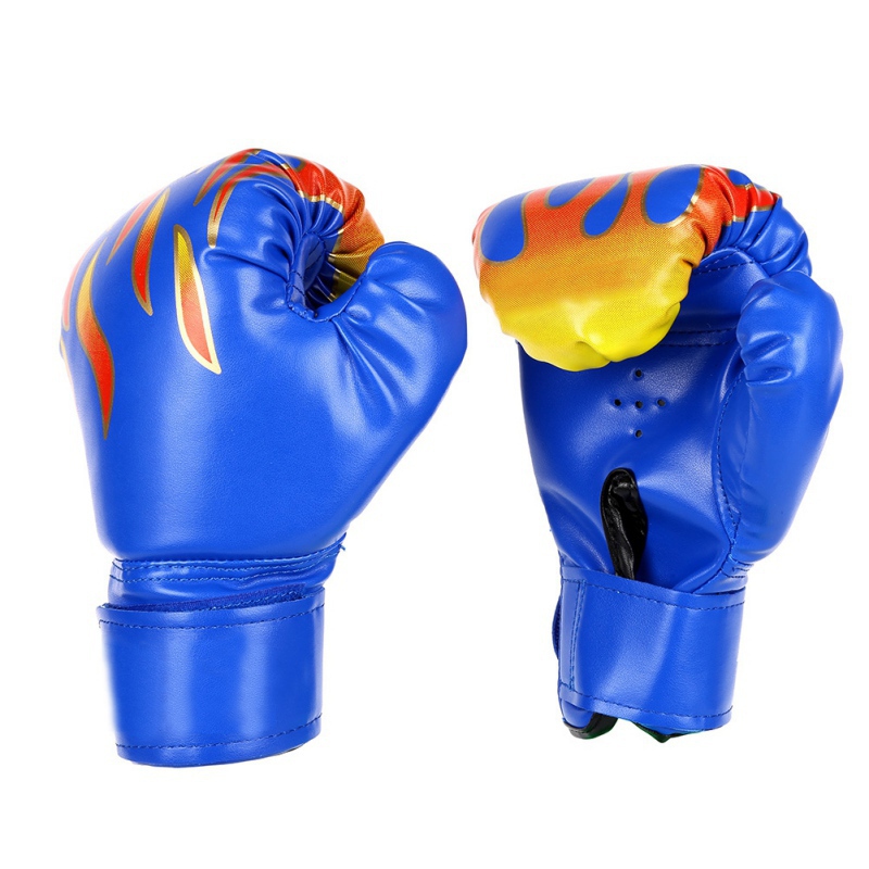 Guantes de cuero PU para niños y adultos, taekwondo, Sanda, Lucha, boxeo, partido, llama