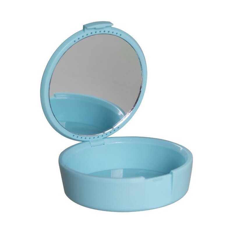 2pcs Retainer Case with Mirror Retainer Container Partial Denture Storage Box