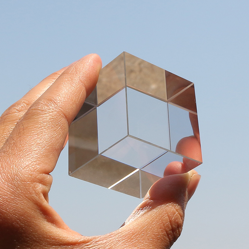 Kube prisme  k9 optisk glass 4 x 4 x 4cm heksahedron prisme for fotografi dekorasjoner vitenskapelig eksperimentelt instrument