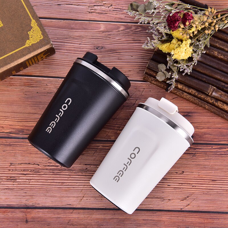Taza de café de acero inoxidable, termo grueso grande para coche, Taza Termo de viaje, termo para , 380/500ML