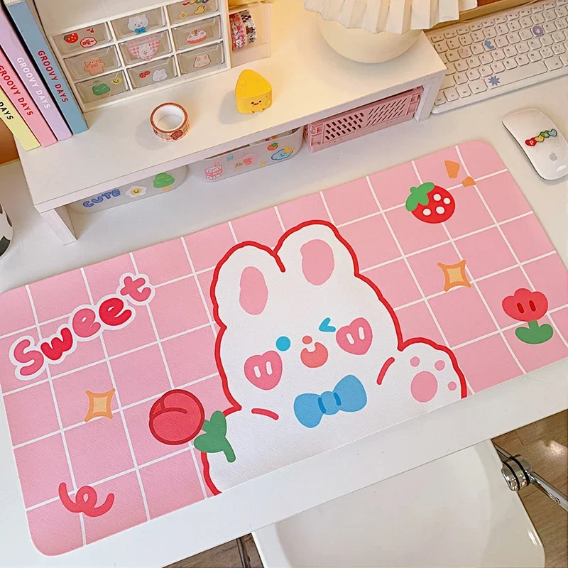 Grote muismat Kawaii antislip desktop tafelmat Student bureaumat Schattige beer Bunny muismat Grote spelmat Bureau-organizer